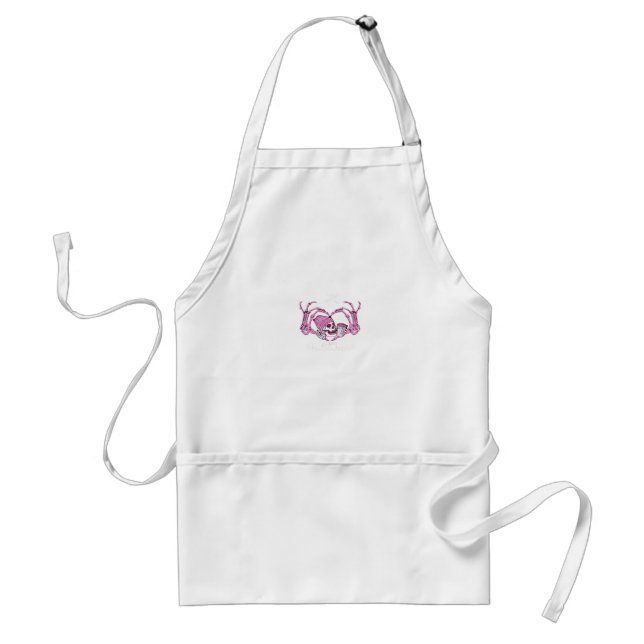 Halloween Skull Heart Hands Skeleton Beanie Design Standard Apron (Front)