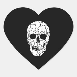 Halloween skull  heart sticker
