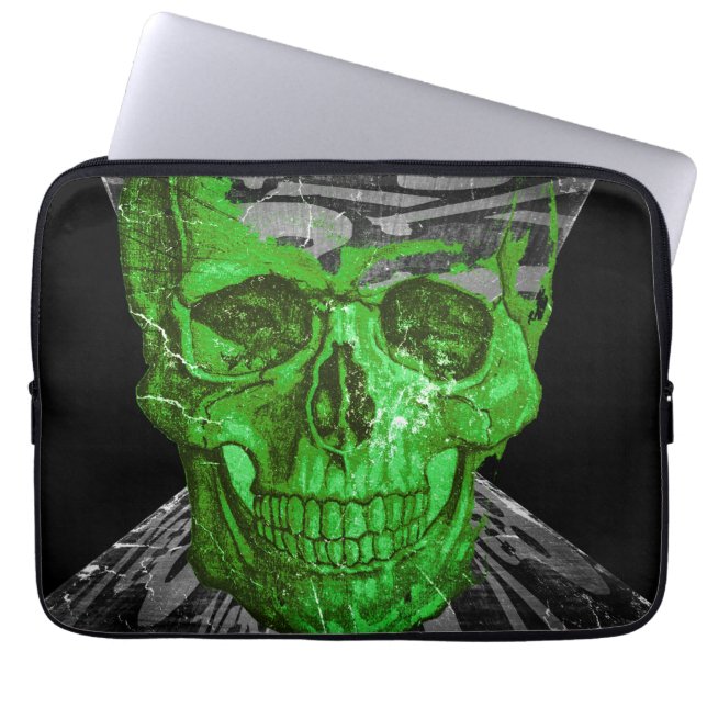 Halloween Skull Laptop Sleeve (Front)