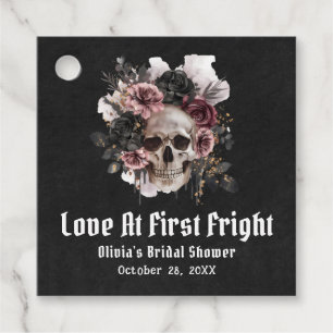 Halloween Skull Love At First Fright Bridal Shower Favour Tags