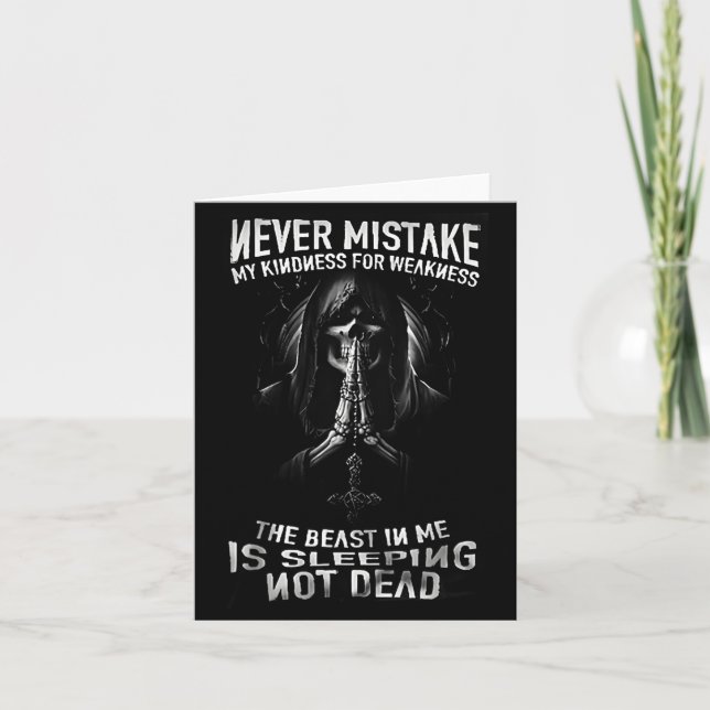 Halloween Skull Mistake Kindness For Weakness Card (Front)