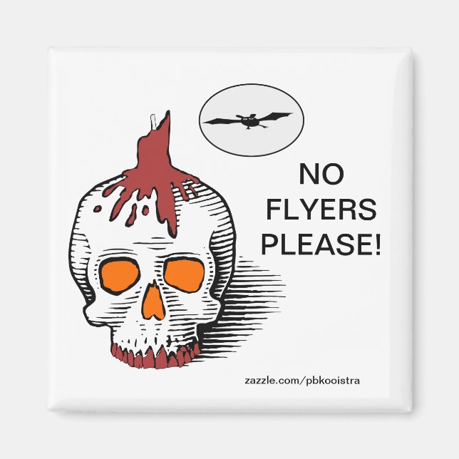 Halloween Skull No Flyers Please Magnet (Front)