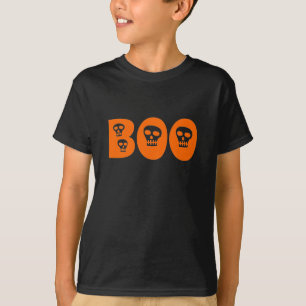 Halloween Skull Orange "Boo" T-Shirt