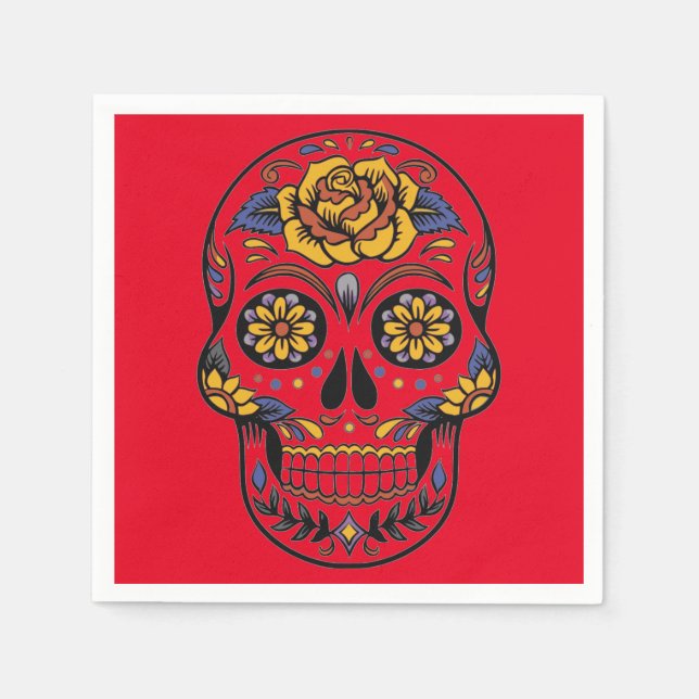 Halloween Skull Paper Napkin (Front)