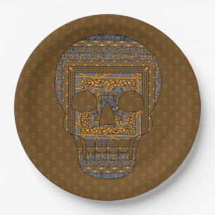 Halloween Skull Paper Plate