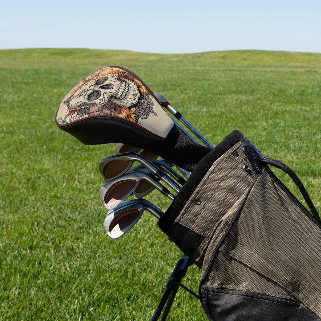Halloween,Skull Pattern, Candlelight Calavera Golf Head Cover (In Situ)