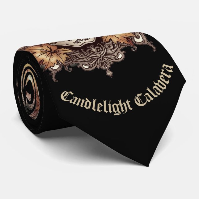 Halloween,Skull Pattern, Candlelight Calavera, Nec Tie (Rolled)