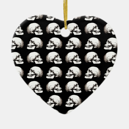 Halloween skull pattern ceramic ornament