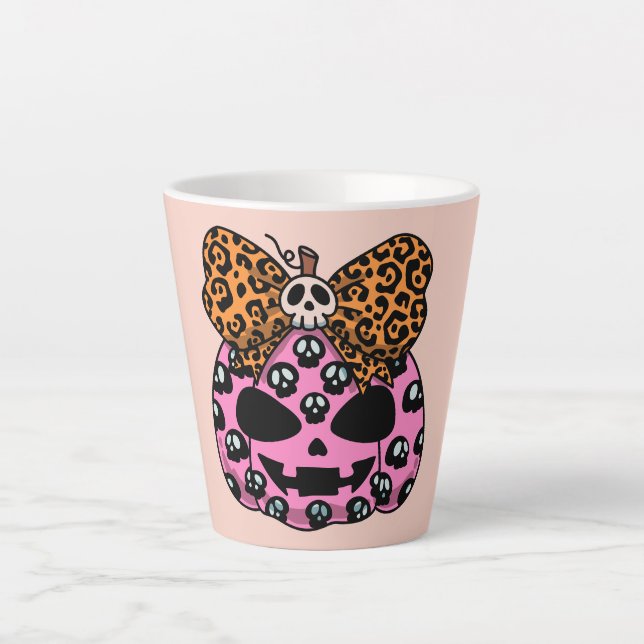 Halloween,Skull Pattern ,Face Pumpkin, Modern Latte Mug (Front)