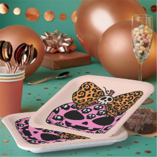 Halloween,Skull Pattern ,Face Pumpkin, Modern Paper Plate