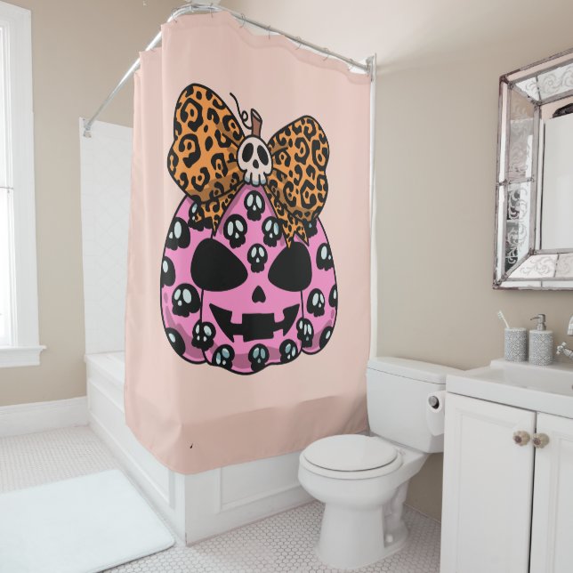 Halloween,Skull Pattern ,Face Pumpkin, Modern  Shower Curtain (In Situ)