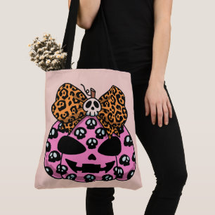 Halloween, Skull Pattern, Face Pumpkin Tote Bag