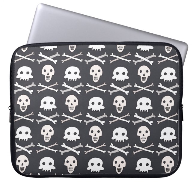 Halloween skull pattern laptop sleeve (Front)