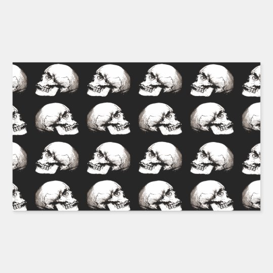 Halloween skull pattern rectangular sticker