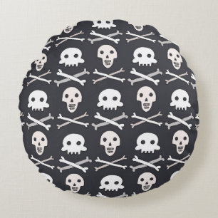 Halloween skull pattern round cushion