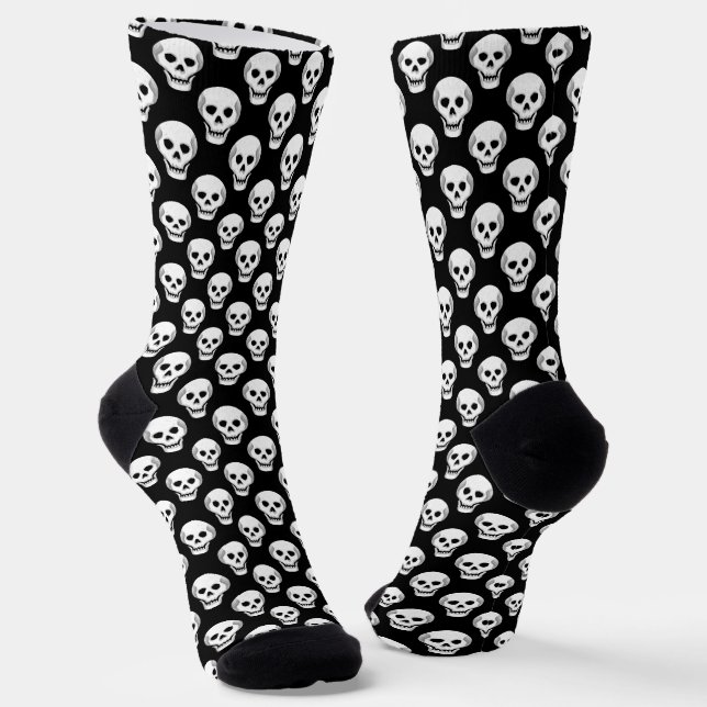 Halloween Skull Pattern Socks (Angled)