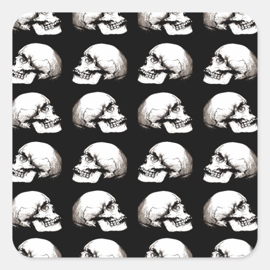 Halloween skull pattern square sticker