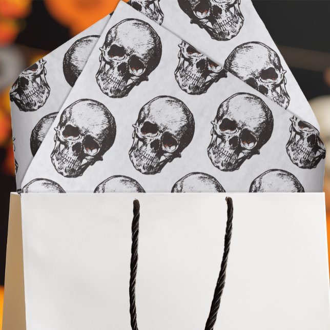Halloween Skull Pattern Tissue Paper (Eerie Skull Tissue Paper for Decoupage and Gift Wrapping)