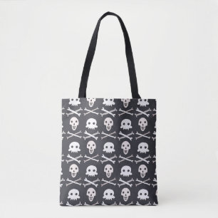 Halloween skull pattern tote bag