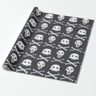 Halloween skull pattern wrapping paper