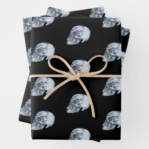 Halloween Skull Pattern Wrapping Paper Sheet