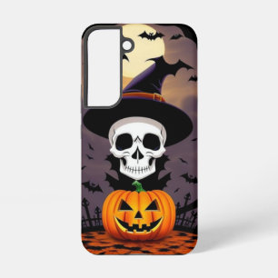 Halloween skull pumpkin samsung galaxy case