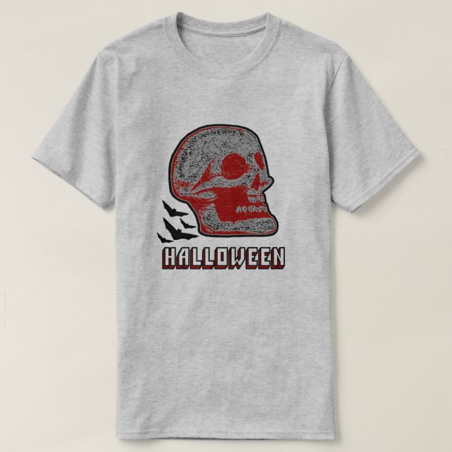 HALLOWEEN SKULL R T-Shirt (Design Front)