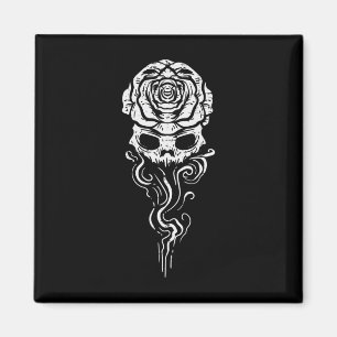 Halloween Skull Rose Smoke Skeleton Gothic Costume Magnet