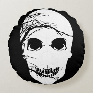 Halloween Skull Round Cushion