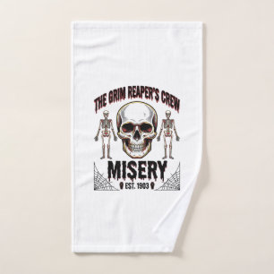 Halloween Skull Scary Creepy Vintage Story_1 Hand Towel