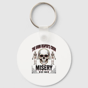 Halloween Skull Scary Creepy Vintage Story_1 Key Ring