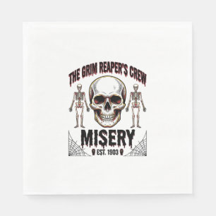 Halloween Skull Scary Creepy Vintage Story_1 Napkin