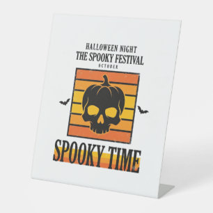 Halloween Skull Scary Funny Vintage Quote_1 Pedestal Sign