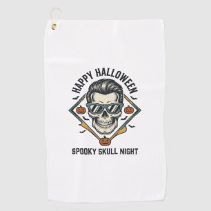 Halloween Skull Shirt Vintage Engraving Graphic_1 Golf Towel