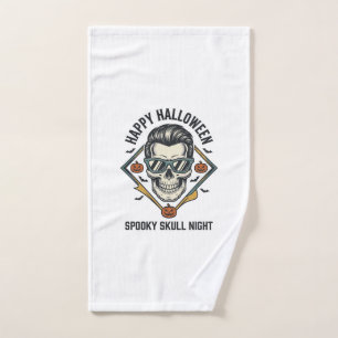Halloween Skull Shirt Vintage Engraving Graphic_1 Hand Towel