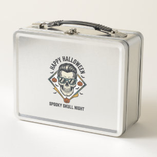 Halloween Skull Shirt Vintage Engraving Graphic_1 Metal Lunch Box