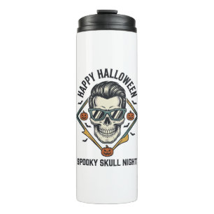 Halloween Skull Shirt Vintage Engraving Graphic_1 Thermal Tumbler