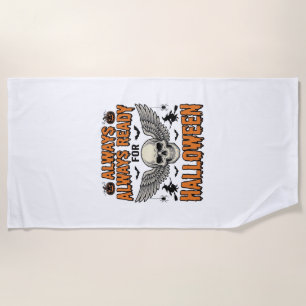 Halloween Skull Shirt Vintage Engraving Spooky Quo Beach Towel