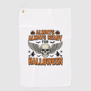 Halloween Skull Shirt Vintage Engraving Spooky Quo Golf Towel