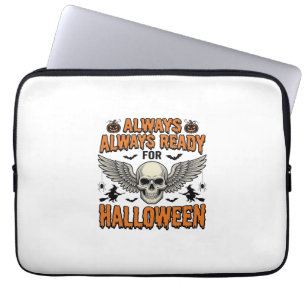 Halloween Skull Shirt Vintage Engraving Spooky Quo Laptop Sleeve