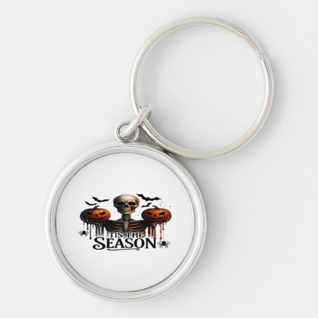 Halloween Skull Skeleton Key Ring (Front)