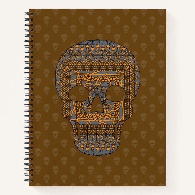 Halloween Skull Spiral Notebook (Front)