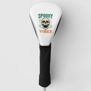 Halloween Skull Spooky Vibes Vintage Horror_1 Golf Head Cover