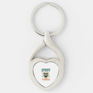Halloween Skull Spooky Vibes Vintage Horror_1 Key Ring