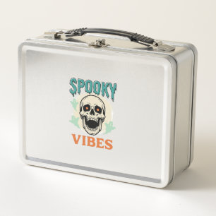 Halloween Skull Spooky Vibes Vintage Horror_1 Metal Lunch Box