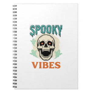 Halloween Skull Spooky Vibes Vintage Horror_1 Notebook