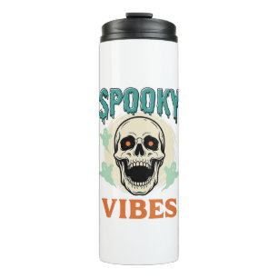Halloween Skull Spooky Vibes Vintage Horror_1 Thermal Tumbler