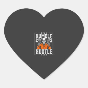 Halloween Skull Stay Humble Hustle Hard Heart Sticker