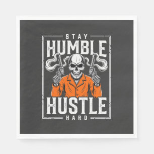 Halloween Skull Stay Humble Hustle Hard Napkin
