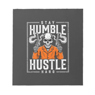 Halloween Skull Stay Humble Hustle Hard Notepad